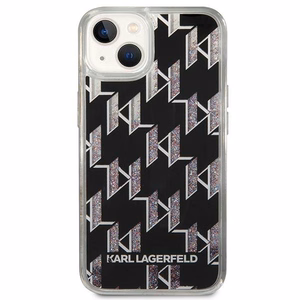 Karl Lagerfeld KLHCP14SLMNMK iPhone 14 6.1 kovakuori musta / musta Liquid Glitter Monogram
