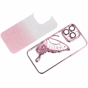 Tel Protect Butterfly Water Suojakuori iPhone 17:lle vaaleanpunainen