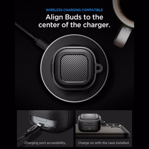 Spigen Rugged Armor Suojakuori Samsung Galaxy Buds 4 / 4 Pro:lle - matta musta