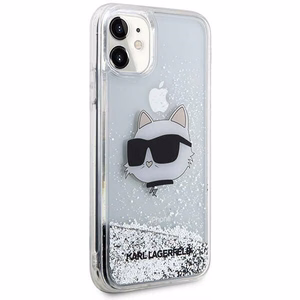 Karl Lagerfeld KLHCN61LNCHCS iPhone 11 / XR hopeinen/hopeinen kovakuori Glitter Choupette Head