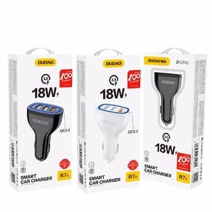 Car charger Dudao (R7S) (3xUSB) (2.4A;18W) white