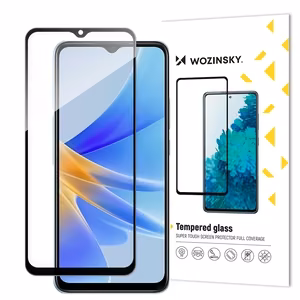 Wozinsky Full Glue Karkaistu lasi koko näytölle Oppo A17:lle 9H mustalla kehyksellä