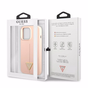 Guess GUHCP13XSLTGP iPhone 13 Pro Max 6.7" vaaleanpunainen/vaaleanpunainen kovakotelo Silikoni kolmio Silikoni kolmio