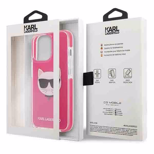 Karl Lagerfeld KLHCP13LTPECPI iPhone 13 Pro / 13 6.1" kovakuori fuksia Choupette Head