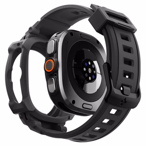 Spigen Rugged Armor Pro -suojakuori- ja rannekepakkaus Samsung Galaxy Watch Ultra 2 (2026) 47 mm -kellolle – mattamusta
