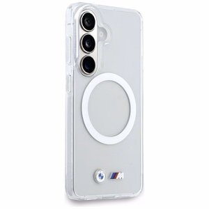 BMW IML Shockproof Metal Logo MagSafe suojakuori Samsung Galaxy S26:lle läpinäkyvä