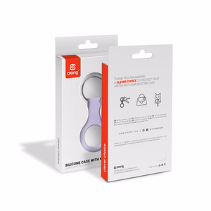 Crong silicone protective key-ring case for Apple AirTag 1 / 2, purple