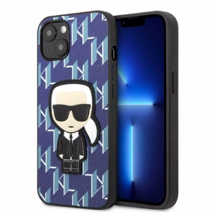 Karl Lagerfeld KLHCP13SPMNIKBL iPhone 13 mini 5.4 kovakuori sininen/sininen Monogram Ikonik Patch