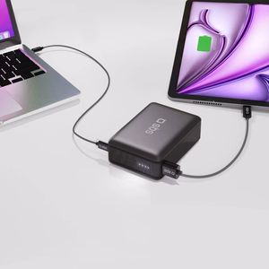 Powerbank SBS 20000mAh 65W PD AFC USB-C USB-A kannettavalle tietokoneelle, tabletille, älypuhelimelle - musta
