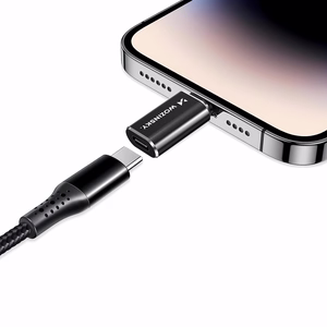 Wozinsky WALC-01 Lightning - USB-C Sovitin - Musta