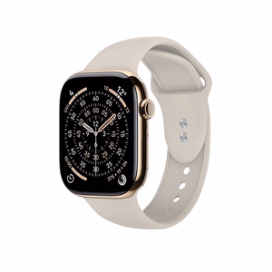 Crong Liquid -nestemäisestä silikonista valmistettu ranneke Apple Watch 38/40/41/42 mm:lle, kivenbeige