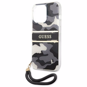 Guess GUHCP13XKCABBK iPhone 13 Pro Max 6.7" musta/musta kovakotelo Camo hihnamallisto