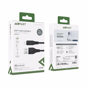Acefast kaapeli MFI USB - Lightning 1.2m, 2.4A musta (C3-02 black)