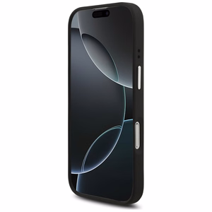 Guess Grained Big 4G Classic Logo Suojakuori iPhone 17:lle - Musta