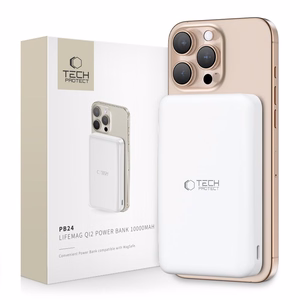 Powerbank Tech-Protect PB24 LifeMag QI2 MagSafe 10000 mAh - valkoinen