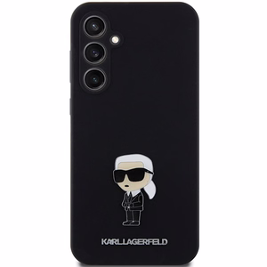 Karl Lagerfeld Silicone Ikonik Metal Pin suojakuori Samsung Galaxy S23 FE:lle - musta