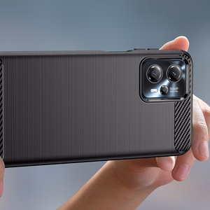 Carbon Case for Motorola Moto G13 flexible silicone carbon cover black