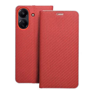 Läppäsuojakuori Xiaomi Redmi 13C / Poco C65:lle Luna Book Carbon punainen