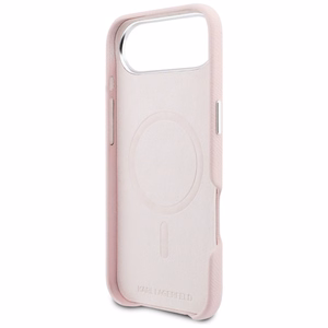 Karl Lagerfeld Karl & Choupette Head Pins Saffiano MagSafe iPhone Air Case - Pink