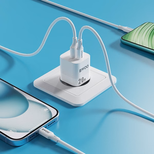 BWOO CDA156 PD wall charger 1x USB-C 1v USB 20W white