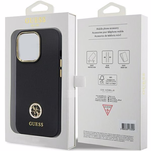 Guess GUHCP13LM4DGPK case for iPhone 13 Pro / 13 - black Silicone Logo Strass 4G