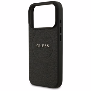 Guess Grained Ring MagSafe Suojakuori iPhone 17 Pro:lle - Musta