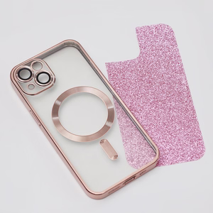 Kiiltävä kromattu Mag-kuori iPhone 13 6,1" pinkki