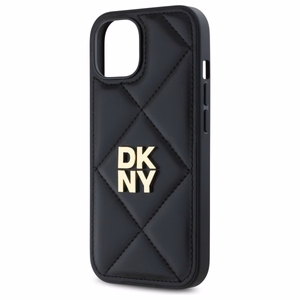DKNY Quilted Stack Logo Suojakuori iPhone 14:lle - musta