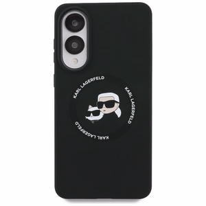 Karl Lagerfeld Silicone nauble Heads And Circle MagSafe case for Samsung Galaxy S25 Edge - black