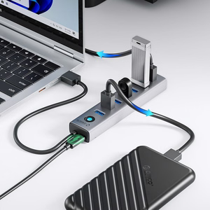 Orico CL7U-U3 -hubi 7x USB-A 3.0 + USB-C 5V/3A 1m - harmaa