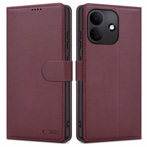 Tech-Protect Wallet case for Xiaomi Redmi Note 17 Pro 5G - burgundy