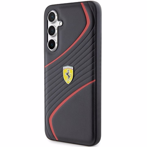 Ferrari Twist Metal Logo suojakuori Samsung Galaxy S23 FE:lle - musta