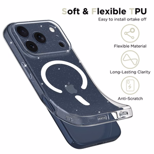 Tech-Protect FlexAir MagSafe Suojakuori iPhone 17 Pro Max:lle - Kirkas Glitter