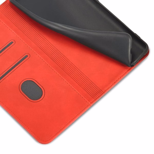 Magnet Fancy Suojakuori Samsung Galaxy S23+:lle lompakkokotelo jalustalla punainen