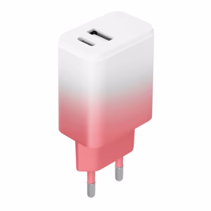 Setty laturi USB + USB-C 20W LSIG-AC-20 valkoinen-pinkki liukuväri
