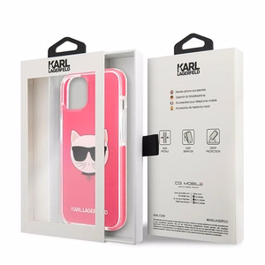 Karl Lagerfeld KLHCP13STPECPI iPhone 13 Mini 5.4" kovakuori fuksia Choupette Head