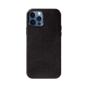 Crong Essential Cover suojakuori laitteelle iPhone 12 Pro Max, keinonahkainen, musta