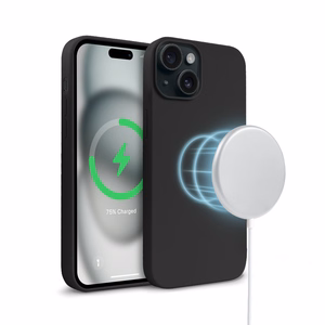 Crong Color Cover Magnetic MagSafe suojakuori iPhone 15 -laitteelle, musta