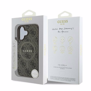 Guess 4G Ring Classic Logo MagSafe Suojakuori iPhone 16 Plus:lle - Ruskea