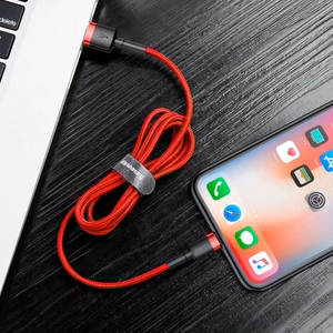 Baseus Cafule USB Lightning -kaapeli 2,4A 1m musta+punainen
