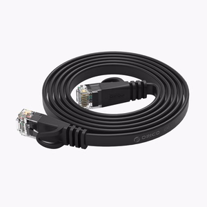 Orico PUG-C7B CAT7 10Gbps RJ45 Ethernet-verkkokaapeli internet LAN litteä 8m - musta