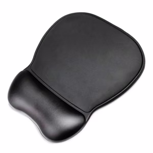Ergonominen hiirimatto ja rannetuki Gel Eco Leather suuri liukumaton - musta