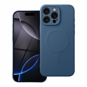 Silikoninen Mag Cover iPhone 16 PRO MAX:lle yhteensopiva MagSafen kanssa sininen
