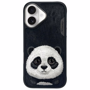 NIMMY Suojakuori BIG EYED PET 2.0 Panda iPhone 16:lle musta