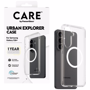 CARE by PanzerGlass Urban Explorer läpinäkyvä suojakuori valkoisella Qi:llä Samsung Galaxy S26+