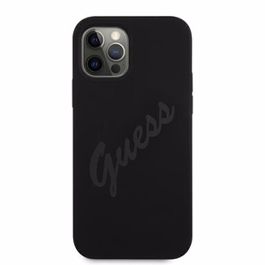 Guess GUHCP12LLSVSBK iPhone 12 Pro Max 6.7" musta/musta kovakotelo Script Vintage