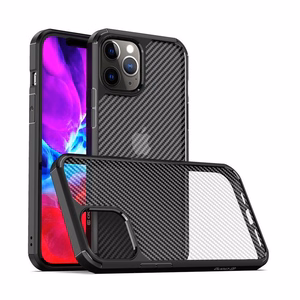 Crong Hybrid Carbon suojakuori laitteelle iPhone 12 Pro Max, musta