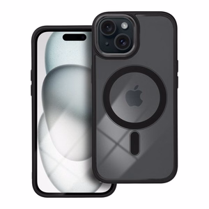 Suojakuori iPhone 15:lle Color Edge Mag Cover yhteensopiva MagSafe musta