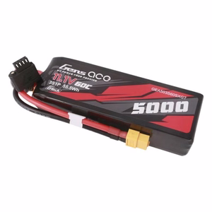 Gens Ace G-Tech 5000 mAh 11,1 V 60C 3S1P lyhyt Lipo-akku, jossa on XT60-liitin