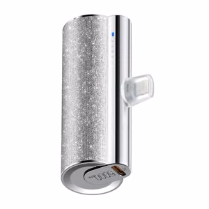 Ulkoinen akku Veger PlugOn (W0573) PD QC3.0 2,4A 12W 5000 mAh sisäänrakennetulla USB C -liittimellä hopeinen